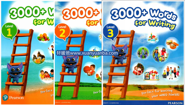 《 Pearson 3000+ wrods for writing 》剑桥少儿写作技能备考书全6册小学英语写作3000词原生PDF 百度云网盘下载