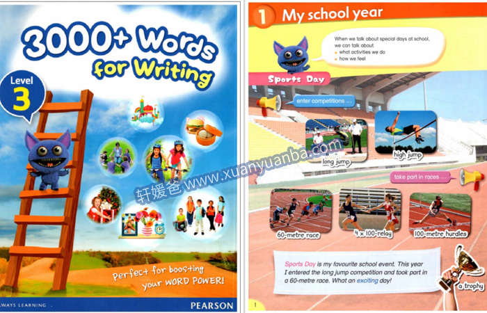 《 Pearson 3000+ wrods for writing 》剑桥少儿写作技能备考书全6册小学英语写作3000词原生PDF 百度云网盘下载