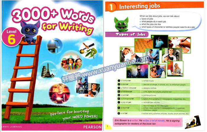 《 Pearson 3000+ wrods for writing 》剑桥少儿写作技能备考书全6册小学英语写作3000词原生PDF 百度云网盘下载