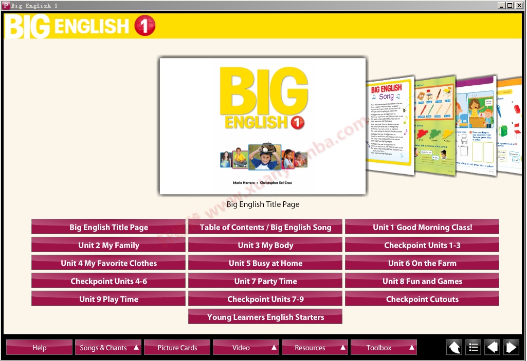 【英语】《Big English 培生朗文教材1-6》全高清PDF+音频+视频+交互软件 百度云网盘下载