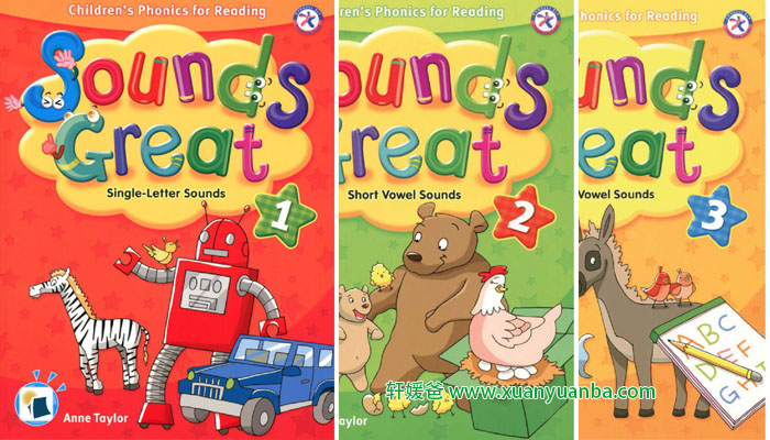 《Sounds Great自然拼读教材1-5级》英文练习册音频单词卡 百度云网盘下载