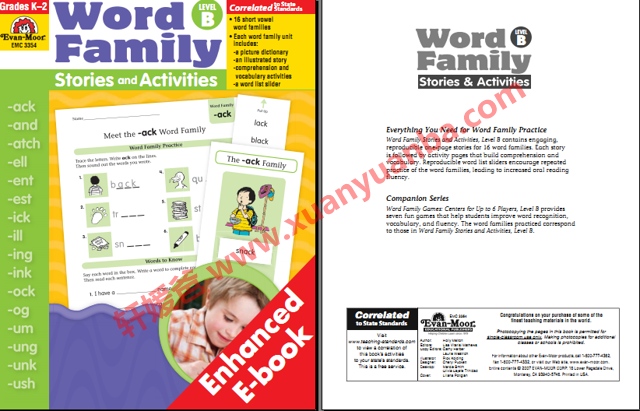 《Evan Moor Word family全四册》涵盖500个单词附答案 百度云网盘下载
