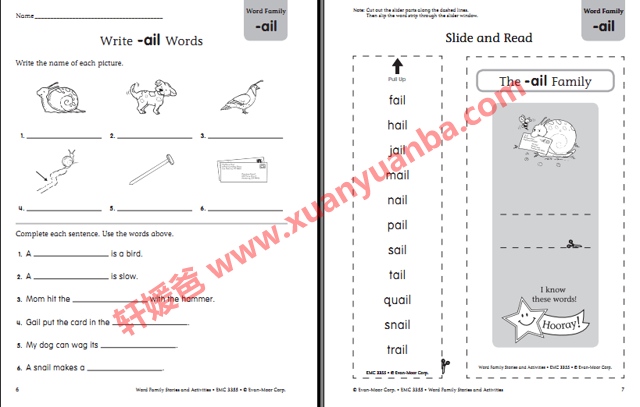 《Evan Moor Word family全四册》涵盖500个单词附答案 百度云网盘下载