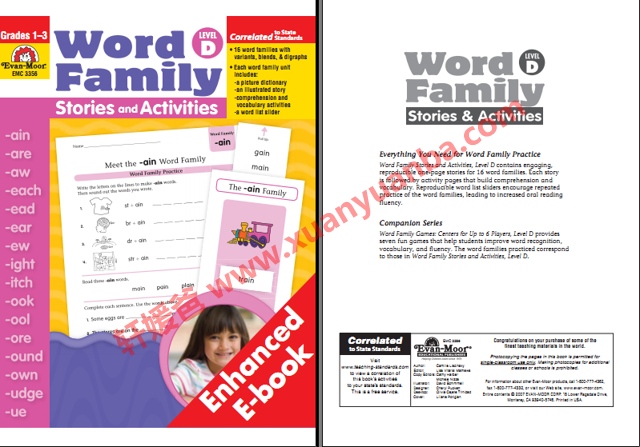 《Evan Moor Word family全四册》涵盖500个单词附答案 百度云网盘下载