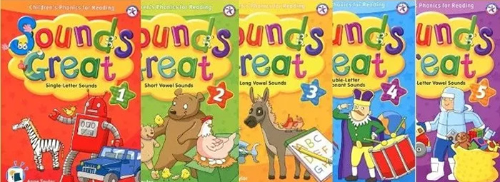 《Sounds Great自然拼读教材1-5级》英文练习册音频单词卡 百度云网盘下载