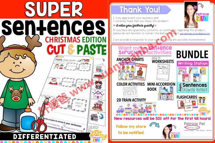 《TPT出品的6套英文句型写作练习册》PDF 百度云网盘下载