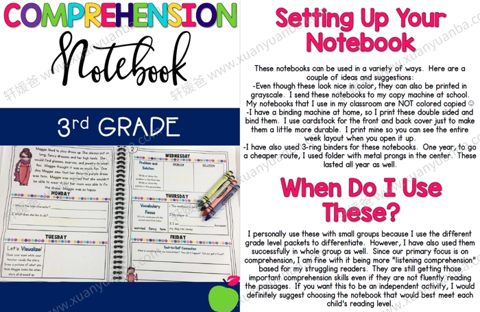 《Daily Comprehension Notebook》TPT四册阅读理解练习册PDF 百度云网盘下载