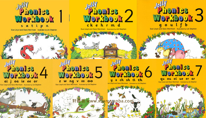 《Jolly Phonics Workbooks 1-7册》欢乐英语儿童自然拼读练习册 PDF 百度云网盘下载