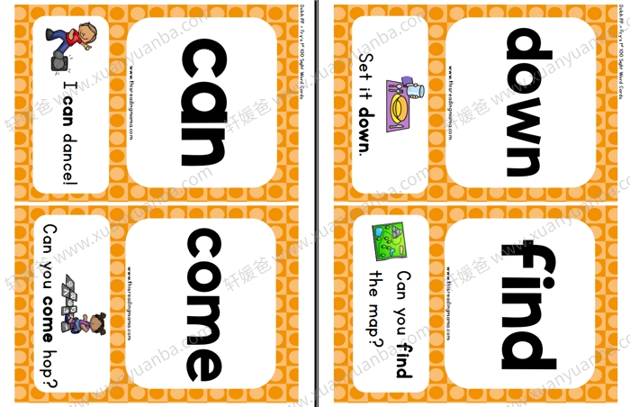 《高频词彩色闪卡1-5级》英语启蒙闪卡高清PDF百度云网盘下载