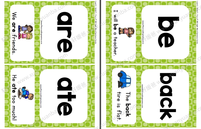 《高频词彩色闪卡1-5级》英语启蒙闪卡高清PDF百度云网盘下载