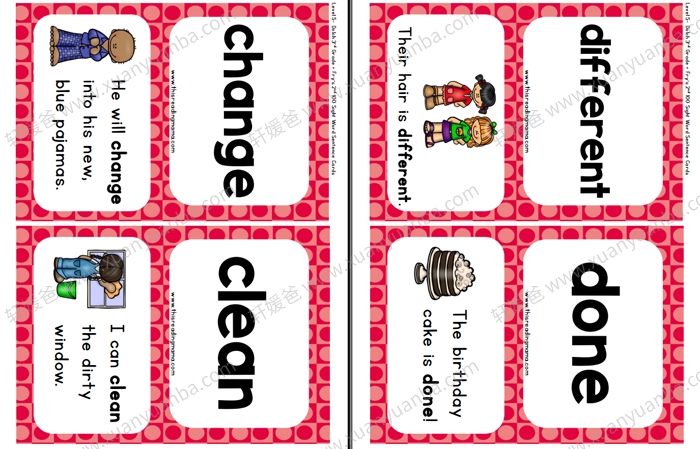 《高频词彩色闪卡1-5级》英语启蒙闪卡高清PDF百度云网盘下载