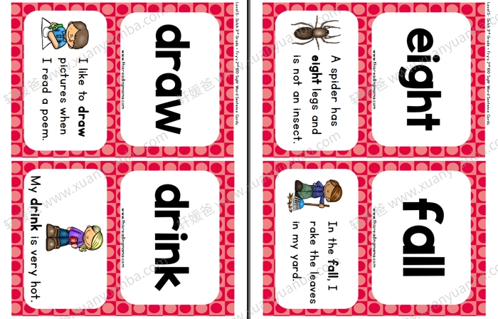 《高频词彩色闪卡1-5级》英语启蒙闪卡高清PDF百度云网盘下载