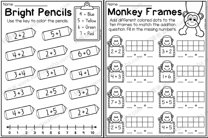 《Kindergarten Addition and Subtraction》幼儿数学启蒙练习册3册 PDF百度云网盘下载