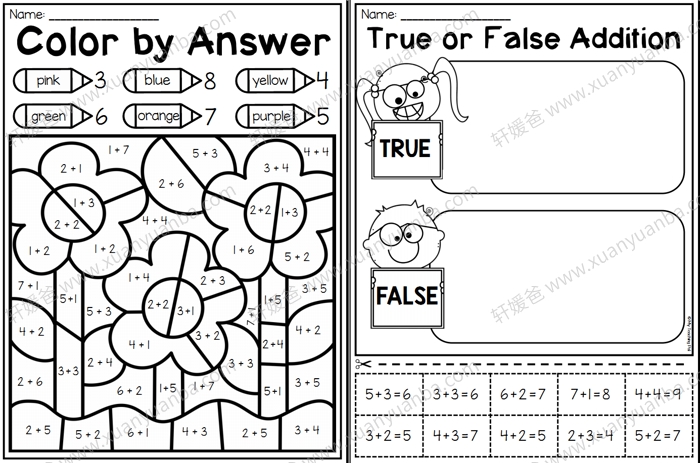 《Kindergarten Addition and Subtraction》幼儿数学启蒙练习册3册 PDF百度云网盘下载
