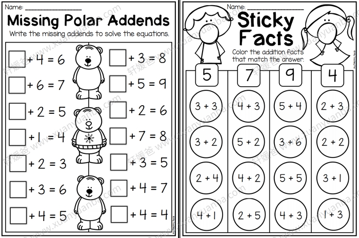 《Kindergarten Addition and Subtraction》幼儿数学启蒙练习册3册 PDF百度云网盘下载