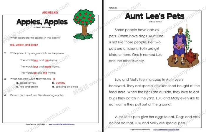 《Super Teacher Worksheets G1-G5》美国小学阅读理解练习1-5年级 PDF 百度云网盘下载