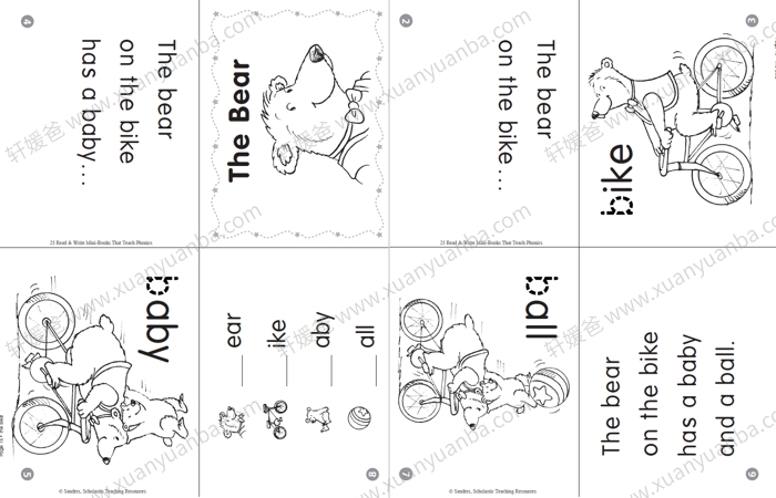 《25 Read & Write Mini-books That Teach Phonics》学乐自然拼读迷你练习册PDF百度网盘下载