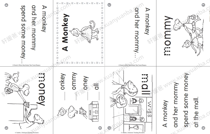 《25 Read & Write Mini-books That Teach Phonics》学乐自然拼读迷你练习册PDF百度网盘下载