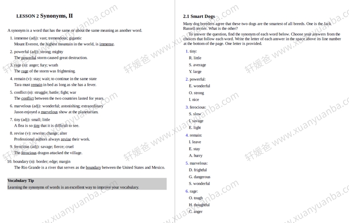 《Exploring vocabulary》8-12岁英语词汇教材练习册 PDF百度云网盘下载