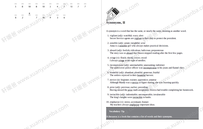 《Mastering Vocabulary》10-14岁英语词汇教材练习册 PDF百度云网盘下载
