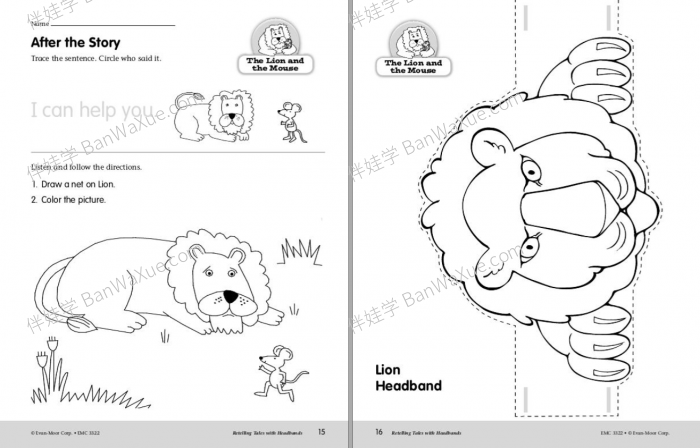 《Retelling Tales With Headbands G-PreK-1 》复述故事手工活动册艺术涵PDF 百度云网盘下载