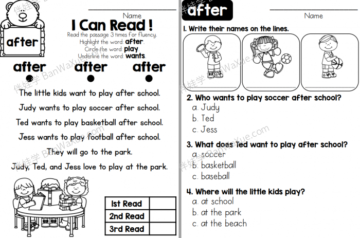 《SightWord Reader and Comprehension》高频词英语阅读理解3册PDF 百度云网盘下载