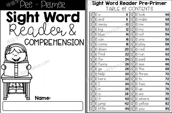 《SightWord Reader and Comprehension》高频词英语阅读理解3册PDF 百度云网盘下载