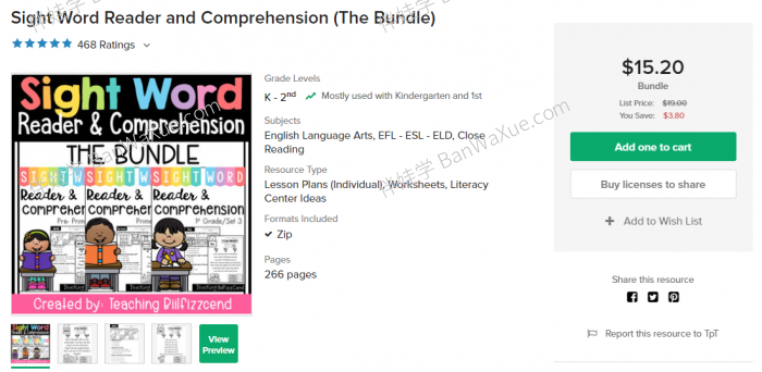《SightWord Reader and Comprehension》高频词英语阅读理解3册PDF 百度云网盘下载