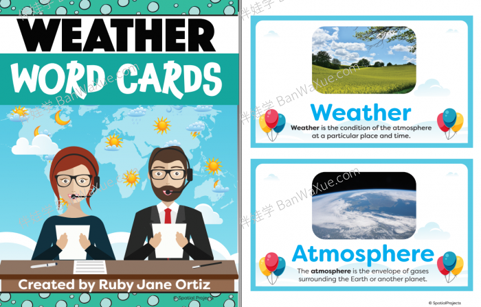 《Weather Worksheet》关于天气主题的英文练习纸合集8套PDF 百度云网盘下载