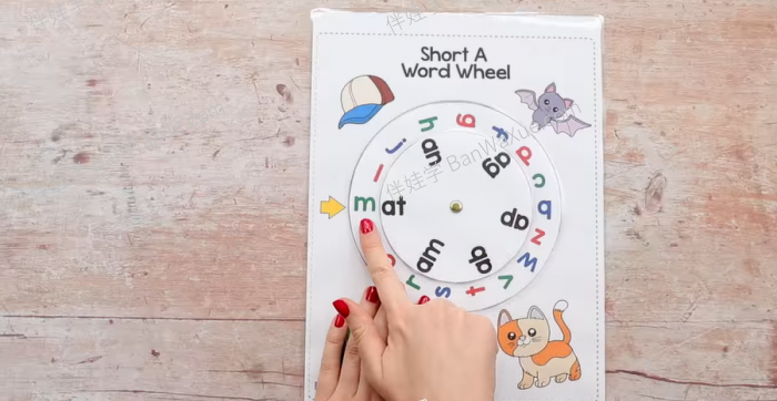 《CVC Word Families Wheel》 自然拼读转盘英语素材PDF 百度云网盘下载