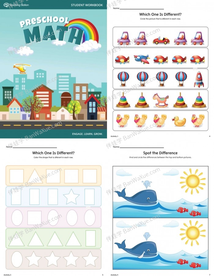 《MTS Preschool Math》 幼儿园数学数学启蒙基础英文练习册带答案PDF 百度云网盘下载