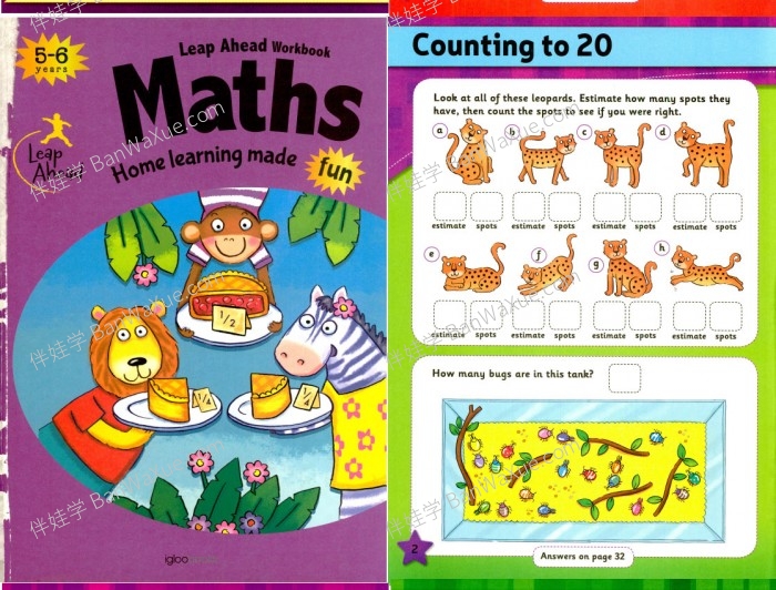 《Leap Ahead Workbook Maths》学前幼儿数学启蒙练习册5册PDF 百度云网盘下载