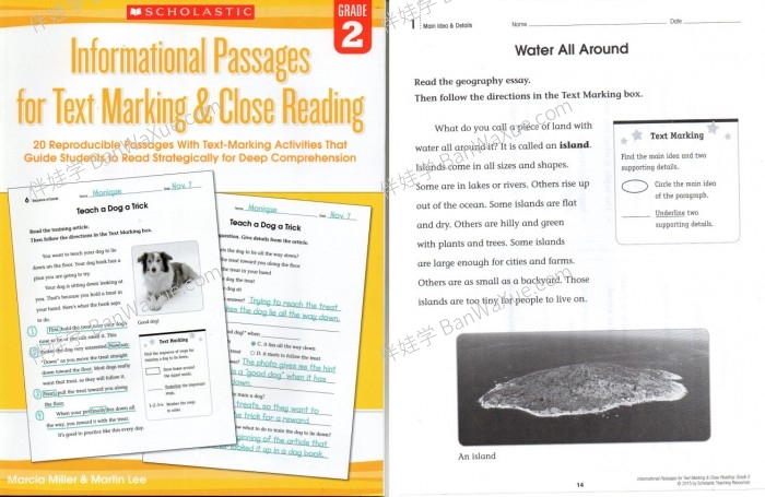 《SHOLASTIC Marking Close Reading G2-G6》美国小学学乐深度阅读技巧练习册PDF 百度云网盘下载