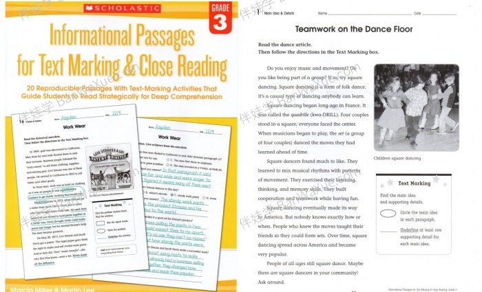 《SHOLASTIC Marking Close Reading G2-G6》美国小学学乐深度阅读技巧练习册PDF 百度云网盘下载