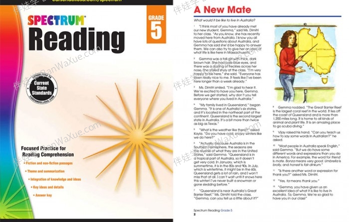 《Spectrum Reading GK-G8》美国小学光谱阅读理解练习册PDF 百度云网盘下载 精品资源 14秒前 0