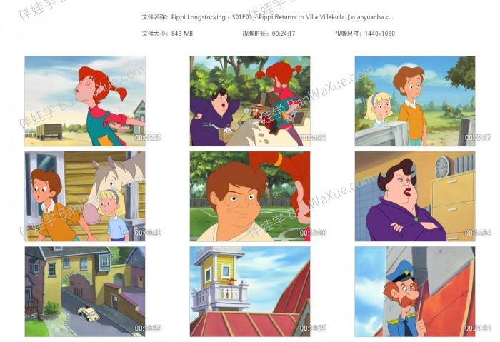 《长袜子皮皮 Pippi.Longstocking》第一季26集英文动画片MKV视频 百度云网盘下载