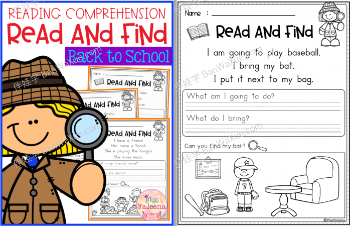 《Read and Find Bundle》五册阅读理解小短文英文练习册PDF 百度云网盘下载