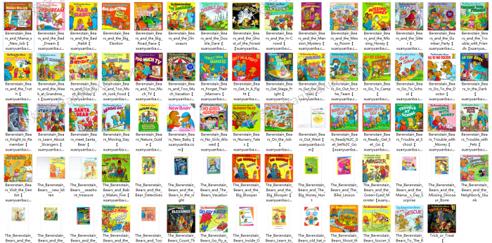 《The Berenstain Bears》贝贝熊一家中英文动画视频MP4+高清英文绘本PDF 百度云网盘下载