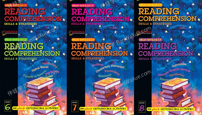 《Reading Comprehension Skills and Strategies Levels 3-8》小学阅读理解练习册3-8级