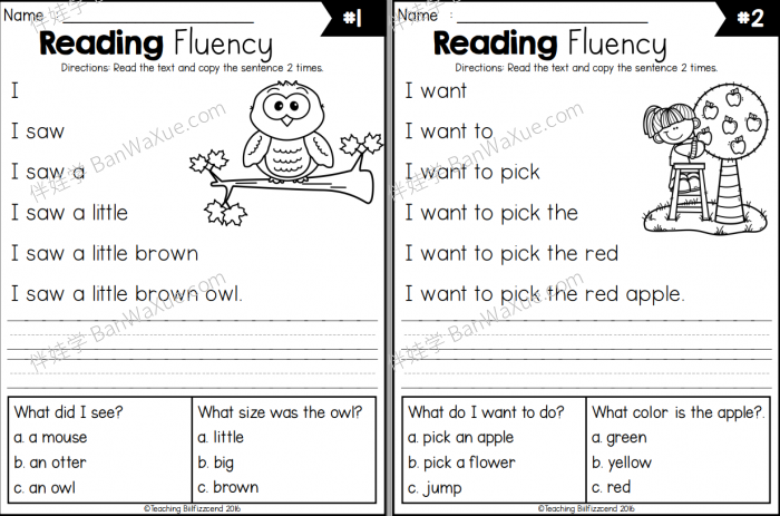 《Reading Fluency and Comprehension》小学四季阅读理解英文练习册4册 百度云网盘下载