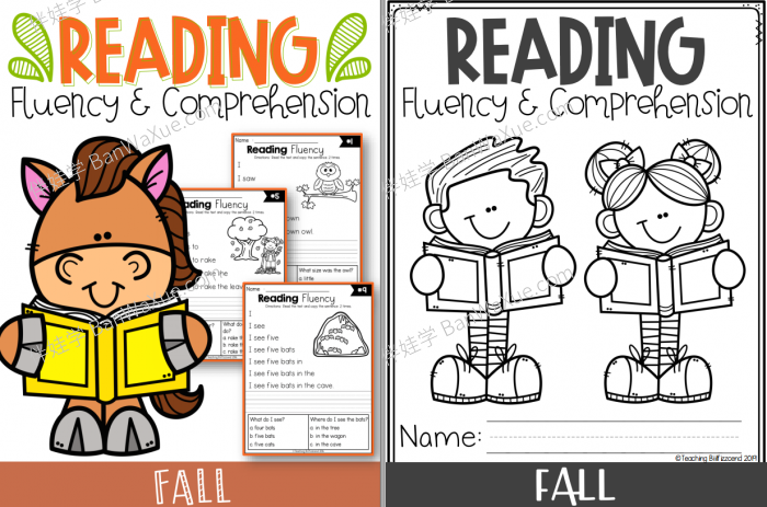 《Reading Fluency and Comprehension》小学四季阅读理解英文练习册4册 百度云网盘下载