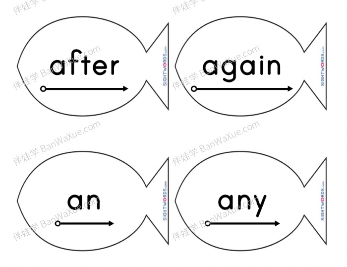 《Dolch Sight Words》常见高频词汇互动游戏小鱼卡PDF百度云网盘下载