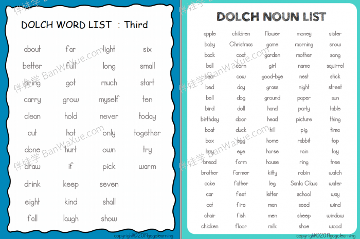 《Dolch Sight Words》常见高频词汇互动游戏小鱼卡PDF百度云网盘下载