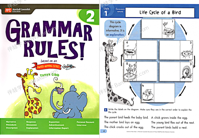 《澳洲小学语法 Grammar Rules 》G1-G6共6册附带答案PDF 百度云网盘下载