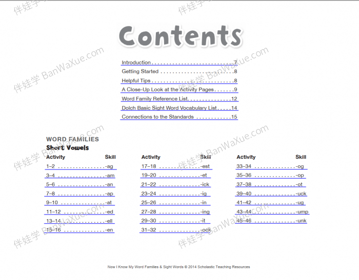 《自然拼读 Word Families and Sight Words》小学英文练习册PDF 百度云网盘下载