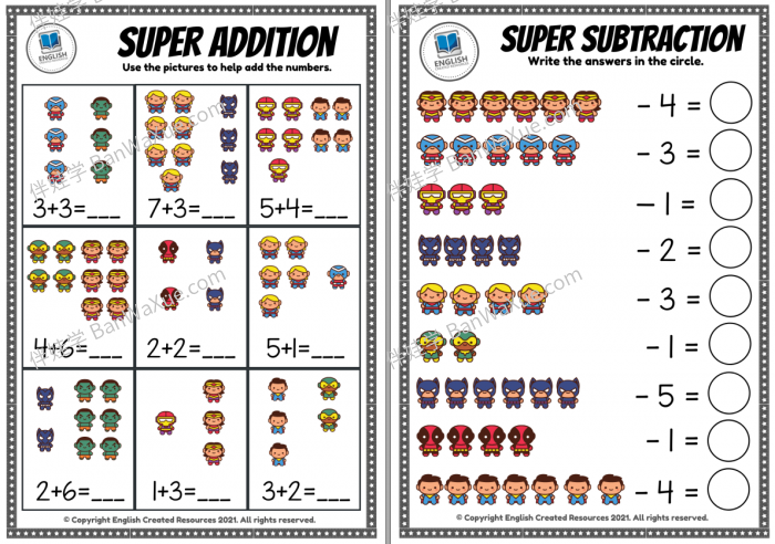 《超级英雄主题练习Super Kids》英文家庭作业纸 PDF 百度网盘下载