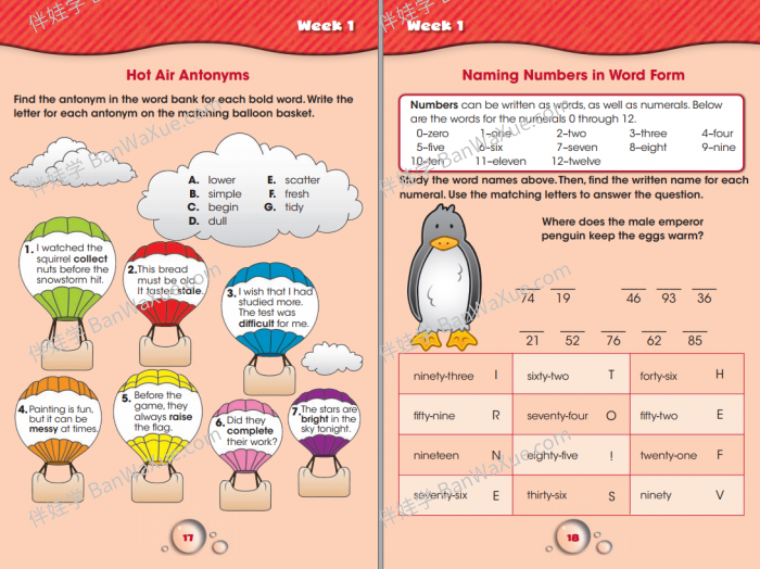 《Summer Splash Learning Activities GK-G6》暑假小学数学主题英文练习册含答案 百度云网盘下载