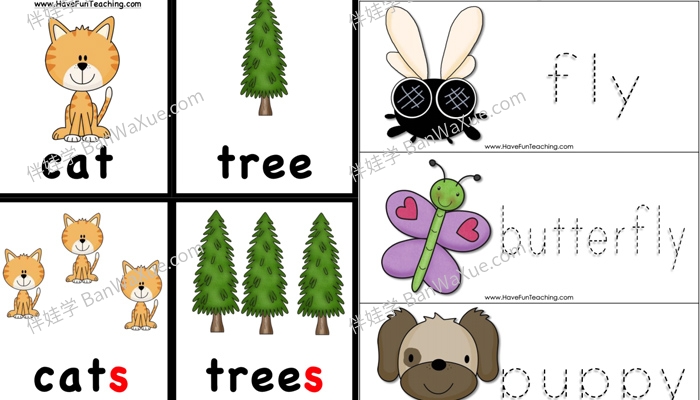 《复数名词游戏和练习》8份英文小学语法练习PDF 百度云网盘下载