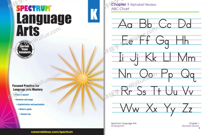 Spectrum Language Arts GK-G8》小学初中高中光谱英文语法练习册全9册
