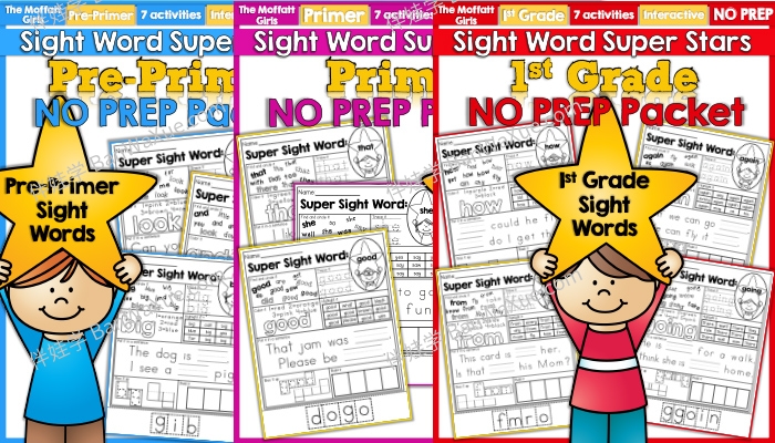 《Sight Words Super Stars 1-5册》高频词趣味涂色练习纸PDF 百度云网盘下载